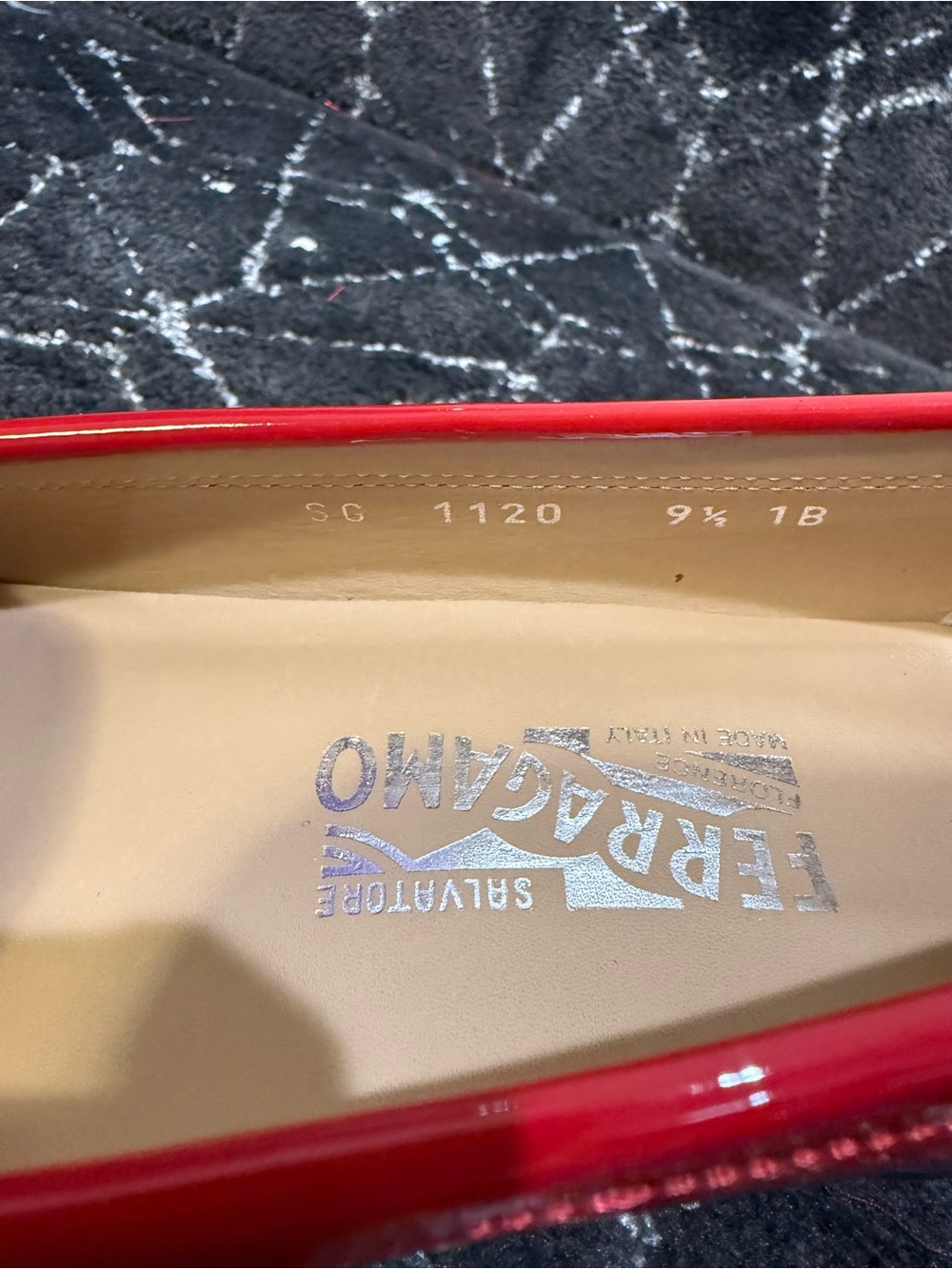 Salvatore Ferragamo Red Patent Leather Moccasin Block Heel Loafers - Picture 9 of 11